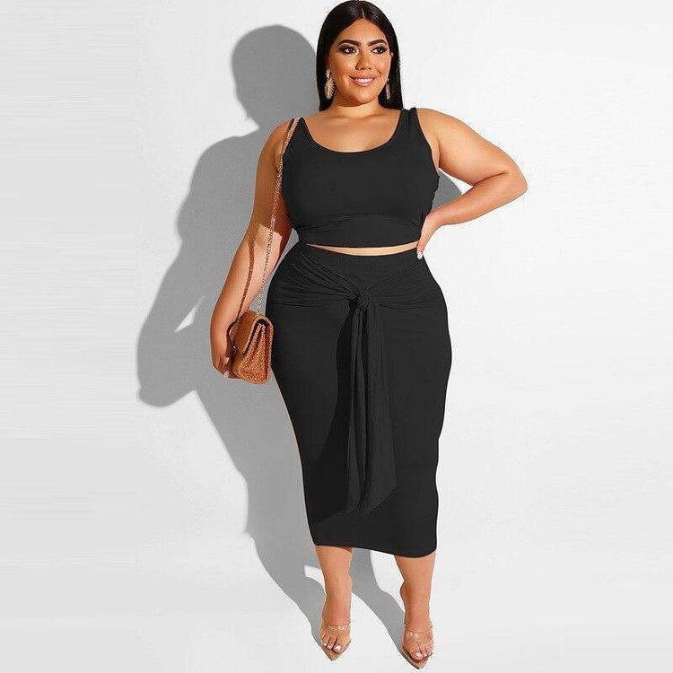 Summer Sexy Two Piece Set Print Oversized Skirt Set Women Plus Size Tracksuits Ladies Tight Skirt and Top Women Set 5XL