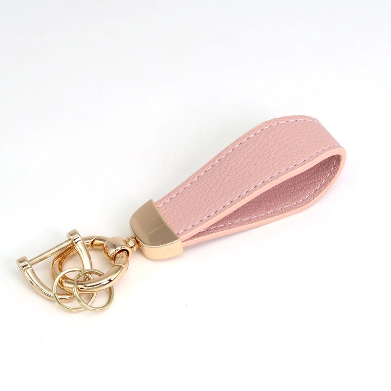 Minimalist Classic Style Solid Color Pu Leather Alloy Unisex Bag Pendant Keychain