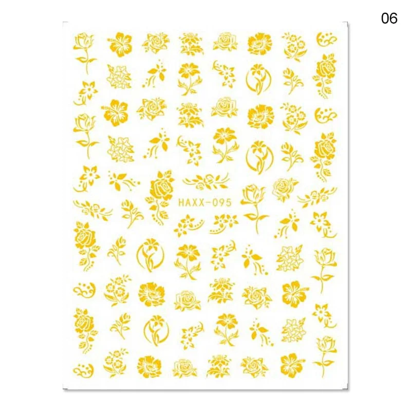 Butterfly Geometric Design 3D Nail Sticker Fruit Transfer Decals Adhensive Slider Wraps Decoration Nail Art DIY Accessories