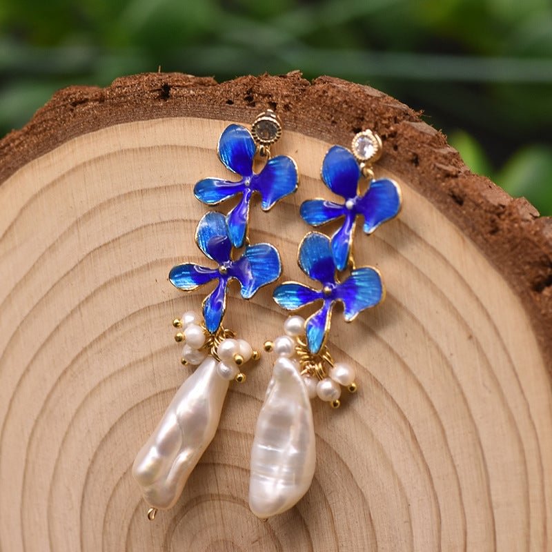 Flower Natural Baroque Pearl Earrings