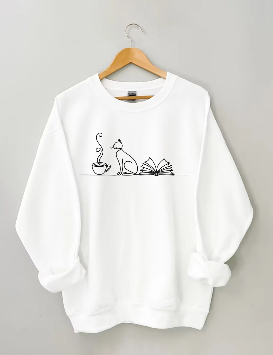 Coffee Cats And Books Lover Sweatshirt