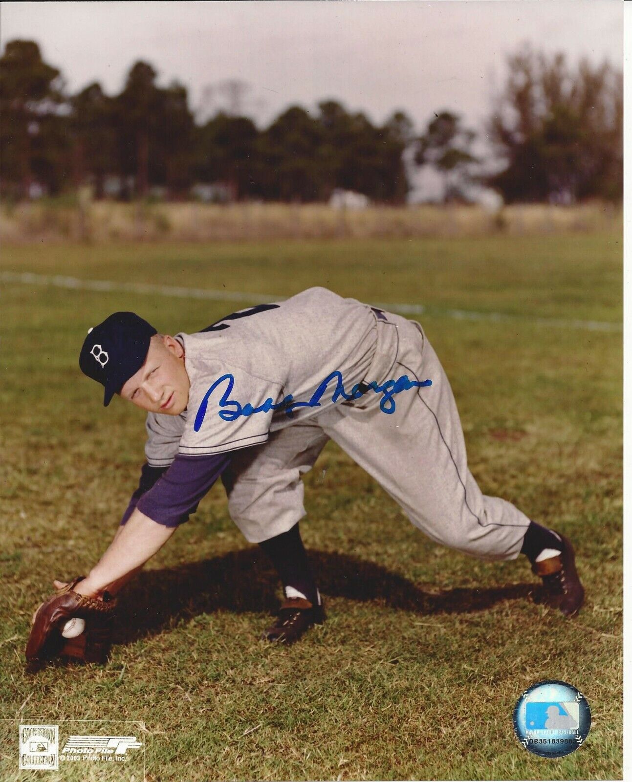 Bobby Morgan autographed 8x10 Brooklyn Dodgers #2