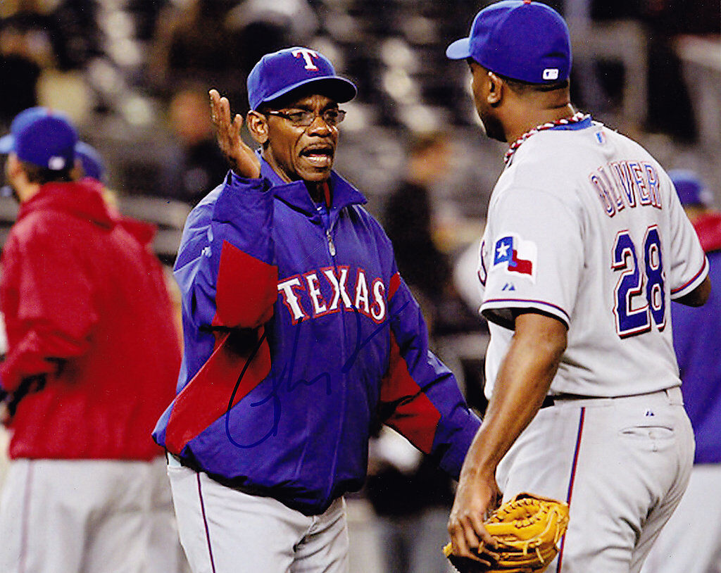 RON WASHINGTON TEXAS RANGERS ACTION SIGNED 8x10