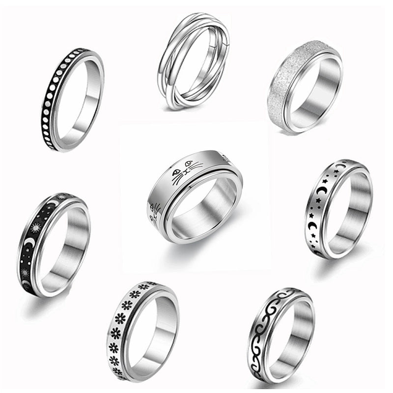 Fashion Titanium Steel Rotatable Letter Couple Rings Jewelry