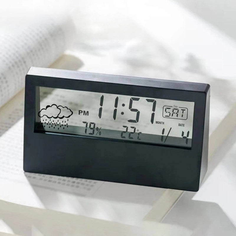 Student Creative Simple Electronic Small Alarm Clock Temperature And Humidity Display Bedside Mute Personality Lazy Clock4