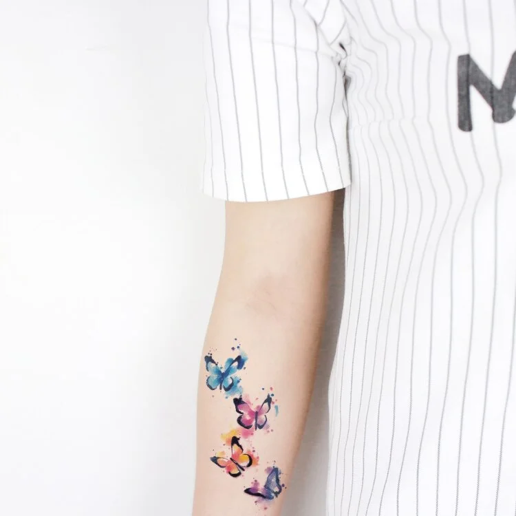 Tattoo Sticker Mermaid Little Element Small Devil Fish Jellyfish Whale Sea Animal Water Transfer Temporary Fake Body Art Tatoo