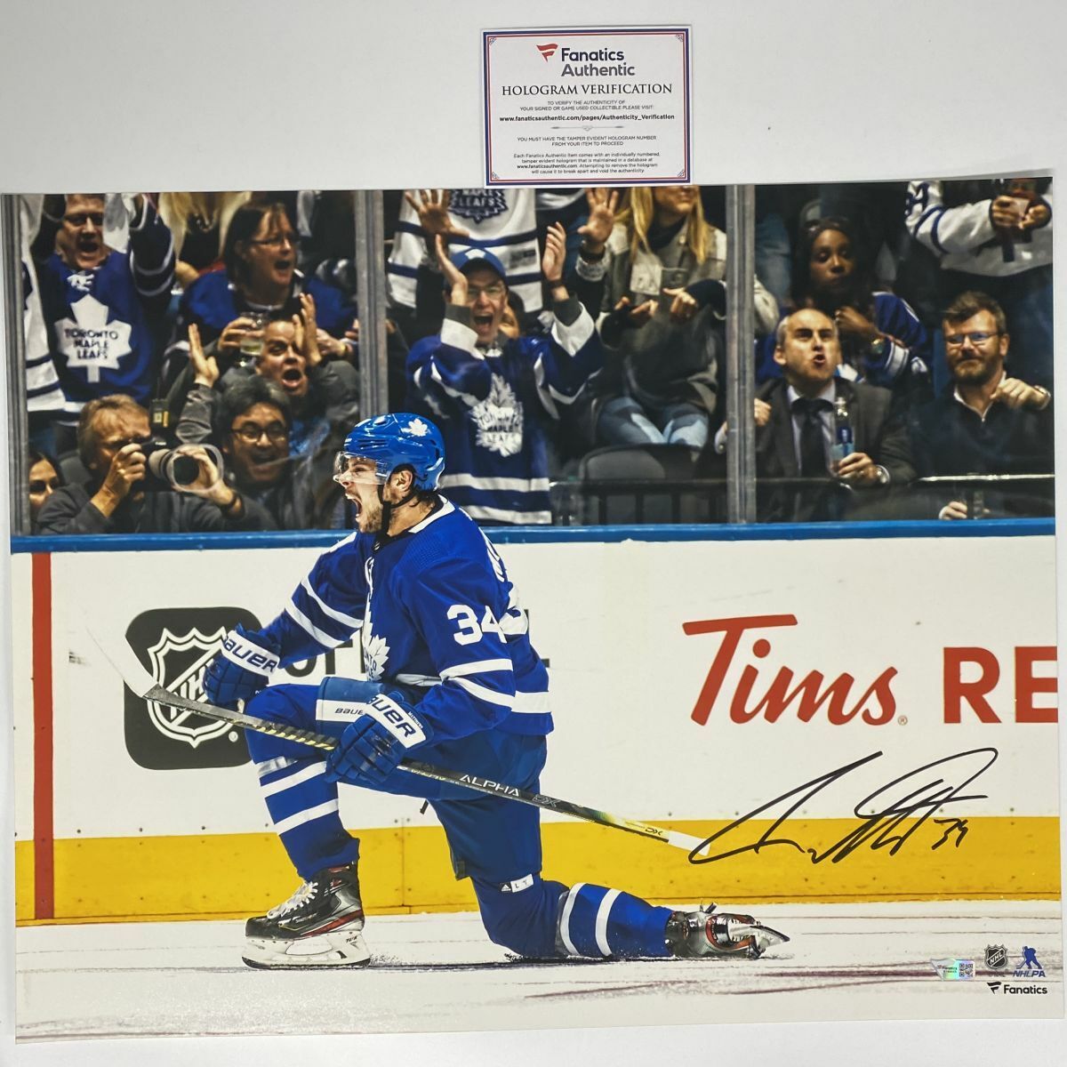 Autographed/Signed AUSTON MATTHEWS Toronto Maple Leafs 16x20 Photo Poster painting Fanatics COA