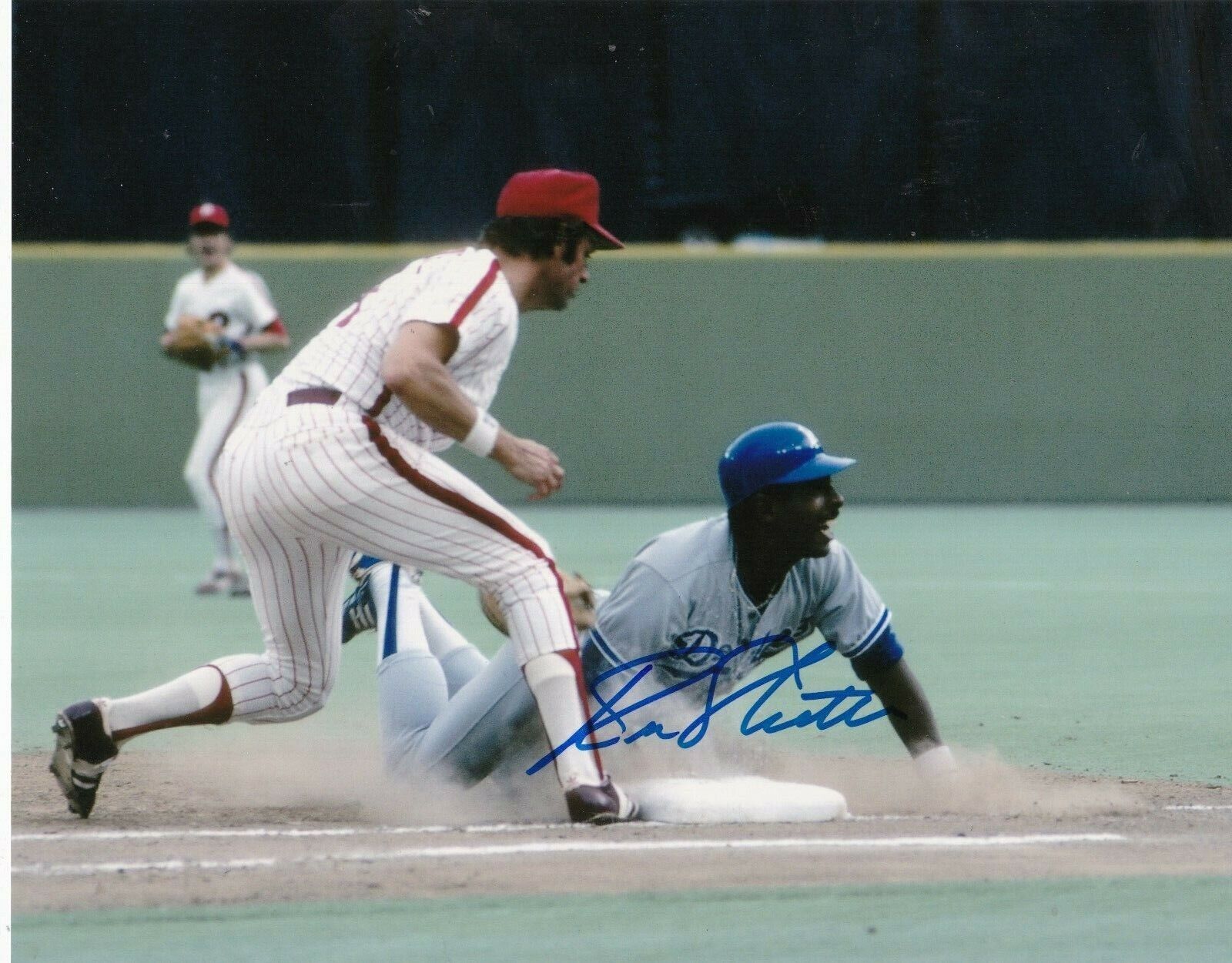 BILL NORTH LOS ANGELES DODGERS COLOR ACTION SIGNED 8x10