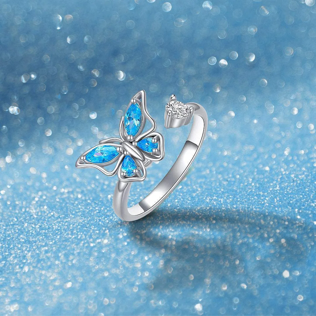 Daughter & Granddaughter | 925 Silver Butterfly Fidget Ring