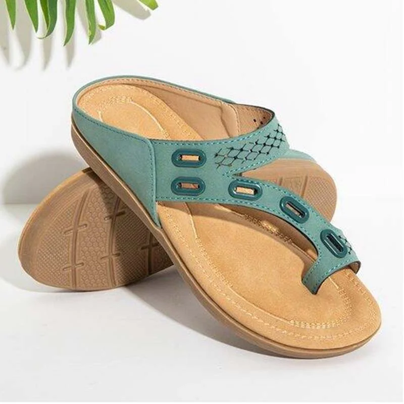 2021 Summer Fashion Women Slippers Casual Solid Color Female Flip Flops Vintage Anti-Slip Plus Size Ladies Flat Sandals