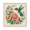 Rose Hummingbird PDIY 11CT 3 Strands Stamped Cross Stitch Kit 40x40cm