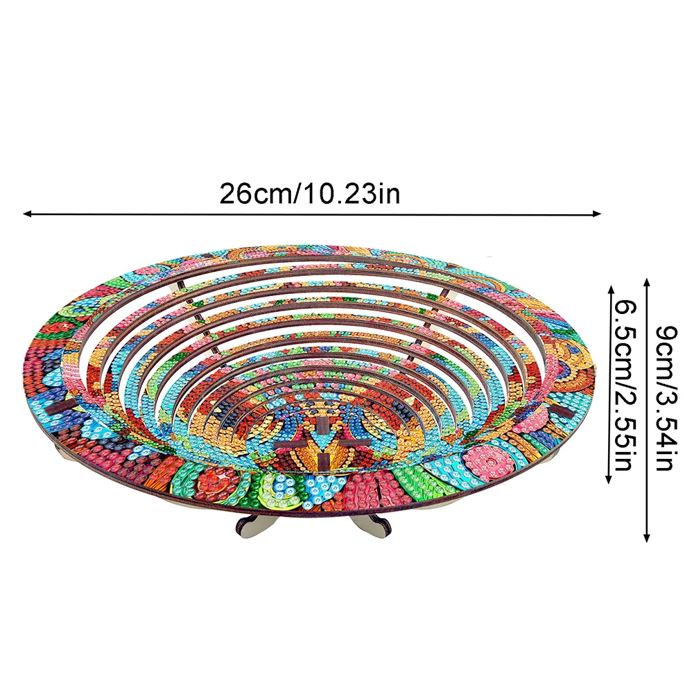 DIY Owl Diamond Painting Wooden Serving Tray Decorative Diamond Painting Dining Plate