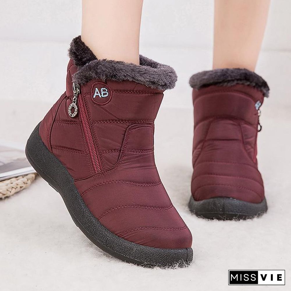 Womens Boots Fashionable Waterproof Snow Shoes For Winter. Casual Lightweight Ankle