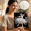 (25x25cm)DIY Ballet Girl Framed Handmade Pearl Painting Art Craft Kit Living Home Decor