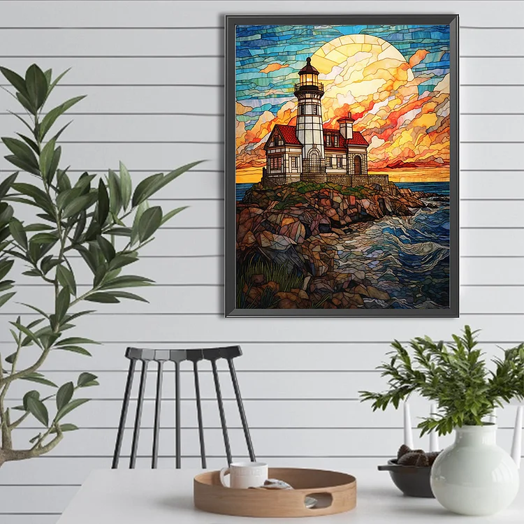 Beach Lighthouse - Full Round - Diamond Painting(30*30cm)