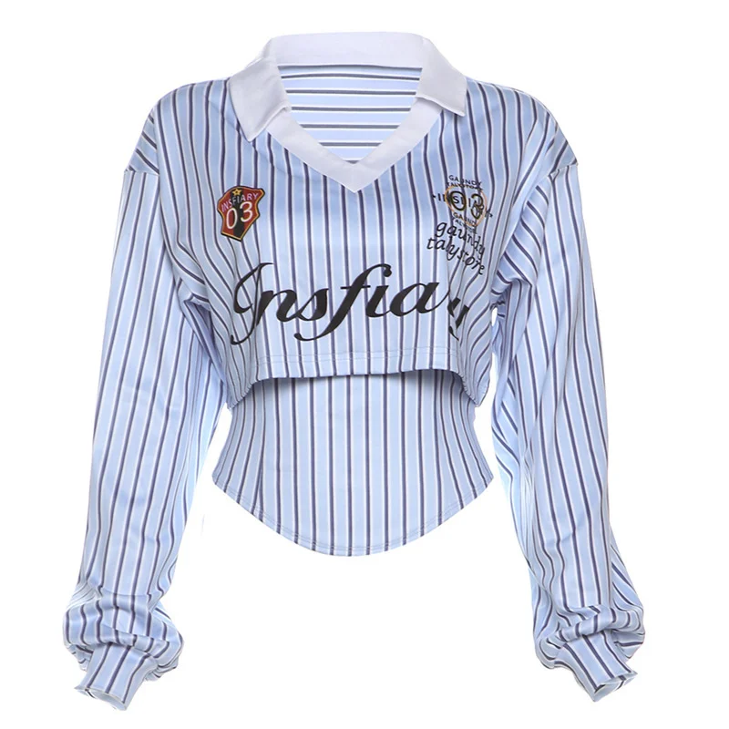 Toloer Toloer 2024 New Women's Solid Color Slim Street Fashion Lapel Print Long Sleeved Top Women-Outfit Ideas