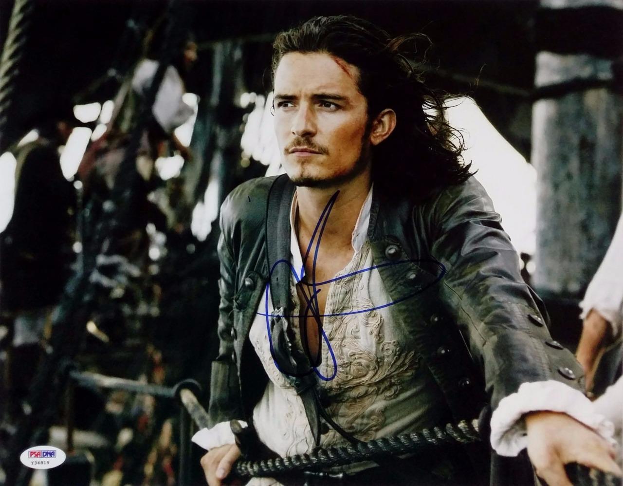 Orlando Bloom Signed Pirates Of The Caribbean 11x14 Photo Poster painting Photo Poster paintinggraph PSA Auto