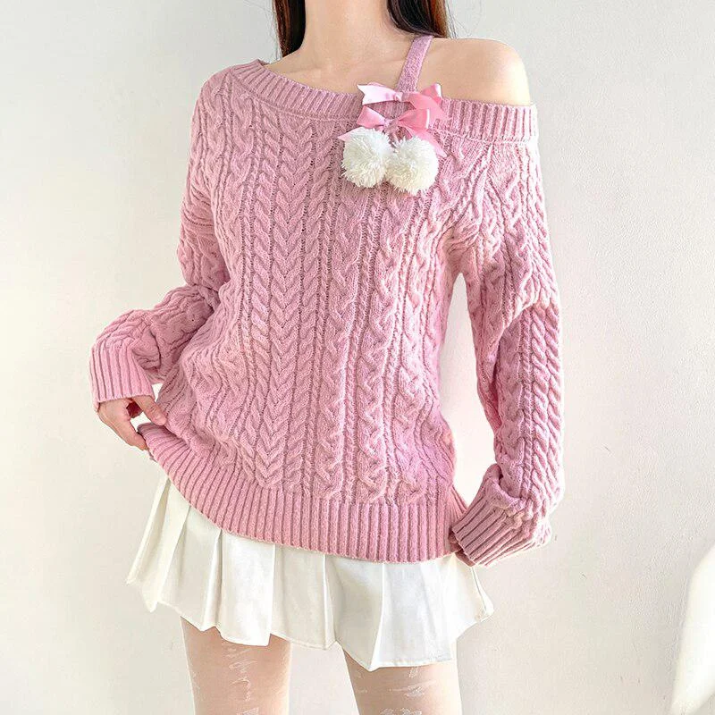 Brownm Cut-Out Knit Sweater