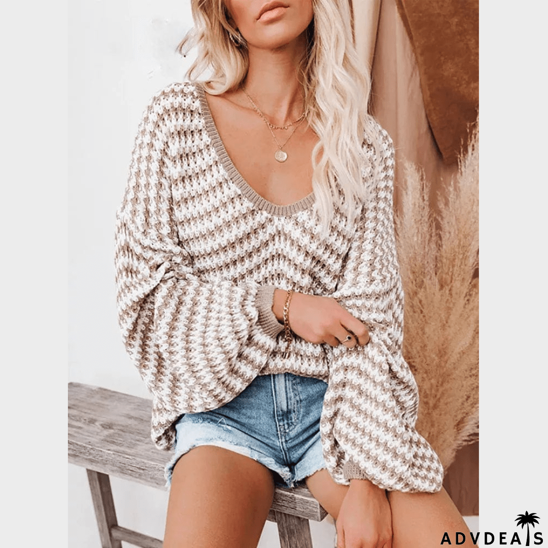 Striped Knit Boho Sweater