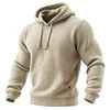 Men's Quilted Waffle Outdoor Sports Solid Color Long Sleeve Daily Tops Hoodie by Inlyline