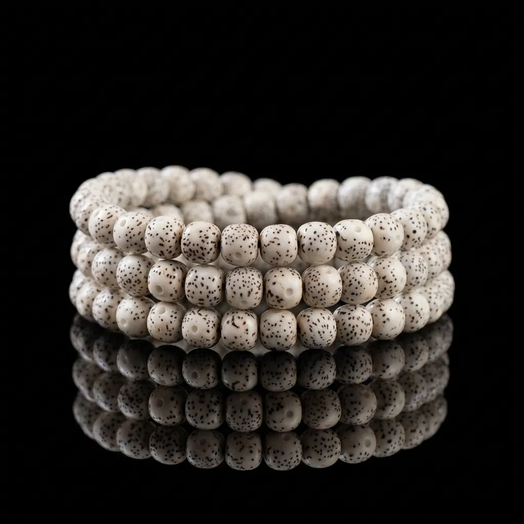JiStones Celestial Series: Authentic Hainan Star & Moon Bodhi 108-Bead Mala