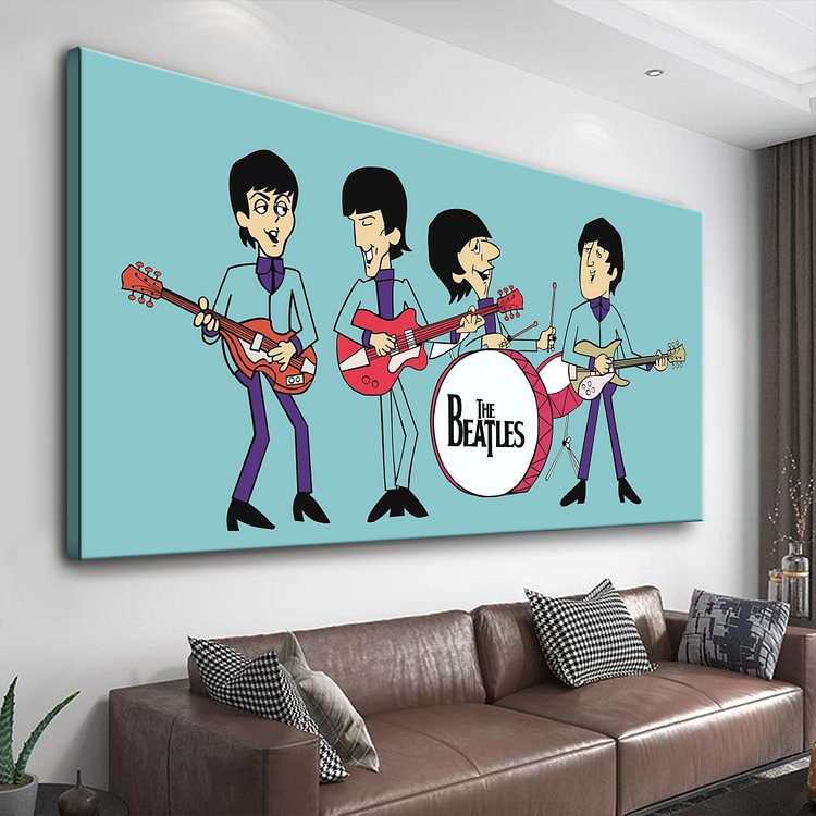 The Beatles Comic style Canvas Wall Art MusicWallArt