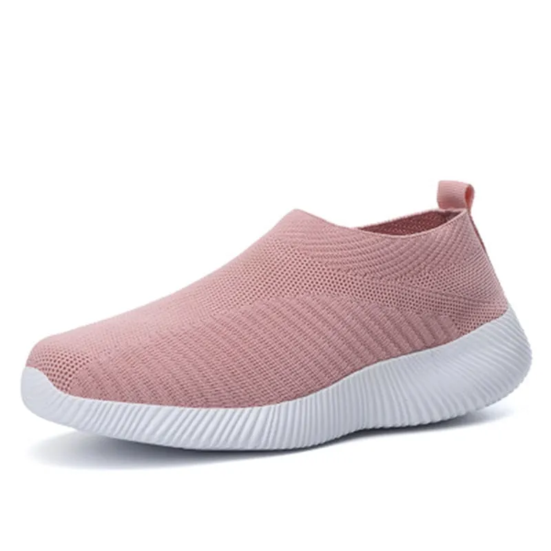 2020 Women Shoes Flat Plus Size Fashion Sock Sneakers Slip On Flat Shoes Women Loafers Walking Women Vulcanized Shoes Female