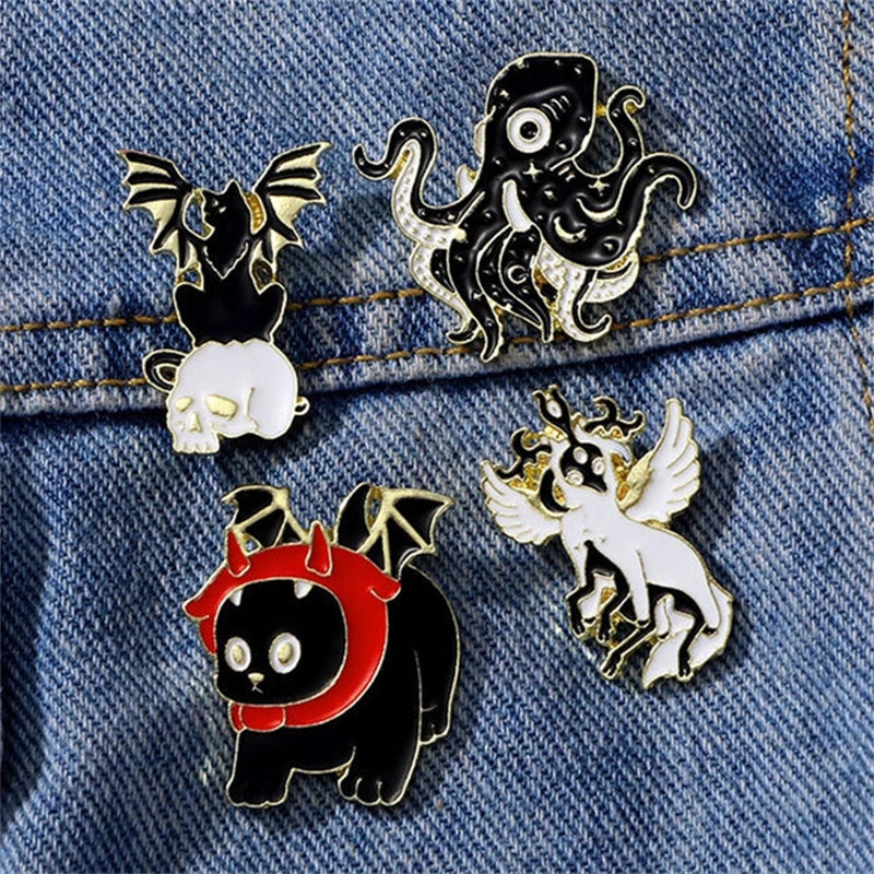 Retro Funny Punk Animal Alloy Stoving Varnish Plating Unisex Brooches