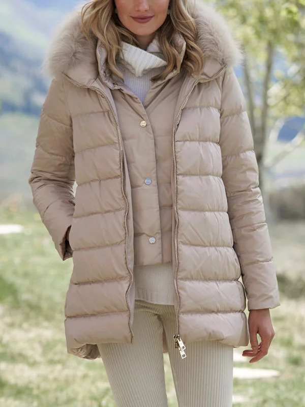 Fur collar casual temperament warm women's cotton coat