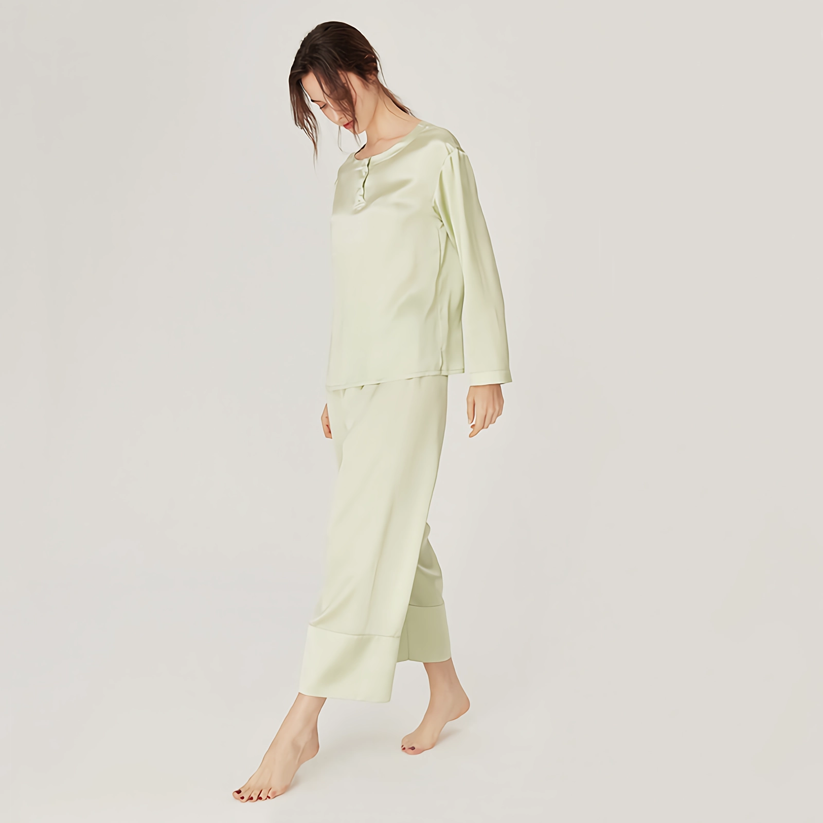 Buttons Neckline Silk Pajamas For Women REAL SILK LIFE