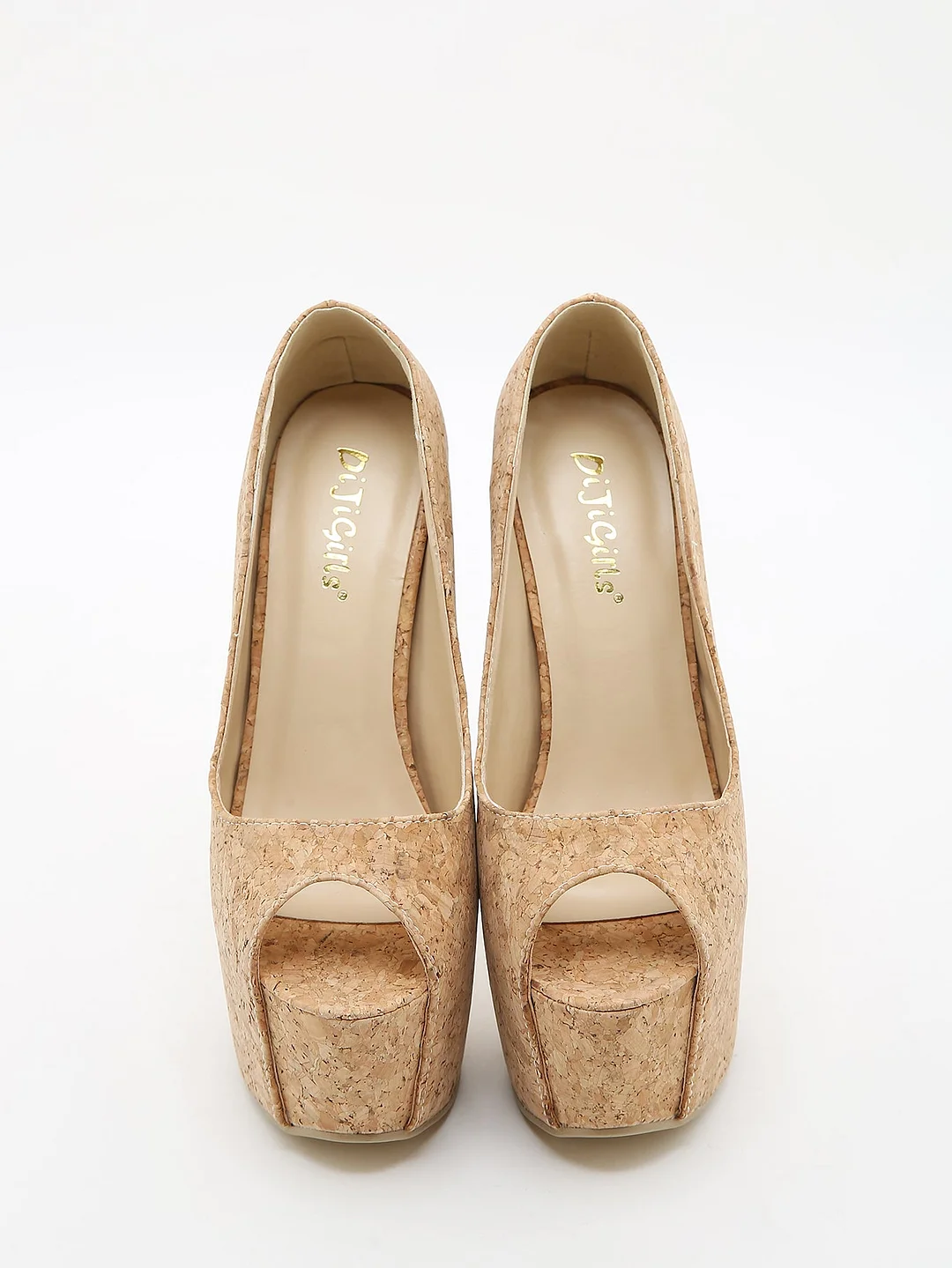  New Women Sandals Peep Toe Platform Heels Big Size 42 Party Shoes 16CM Dress Shoes Beige Pumps