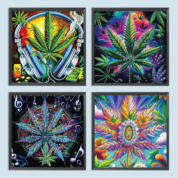  Weed Leaf Pattern Diamond Painting Kits Square Drill Cross  Stitch Pictures Wall Art Decor 8x12 : Arts, Crafts & Sewing