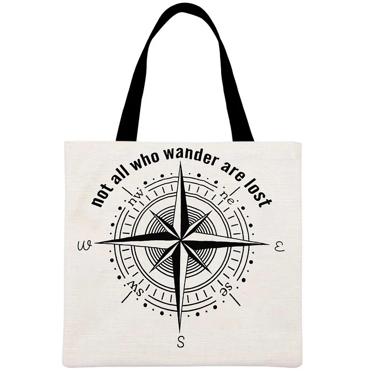 Not all who wander are lost Printed Linen Bag-Annaletters