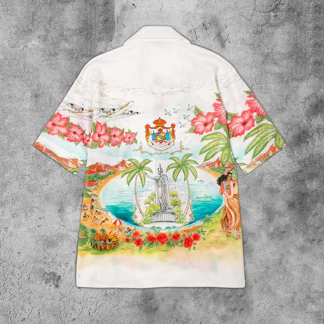 Dancer print artistic short-sleeved shirt