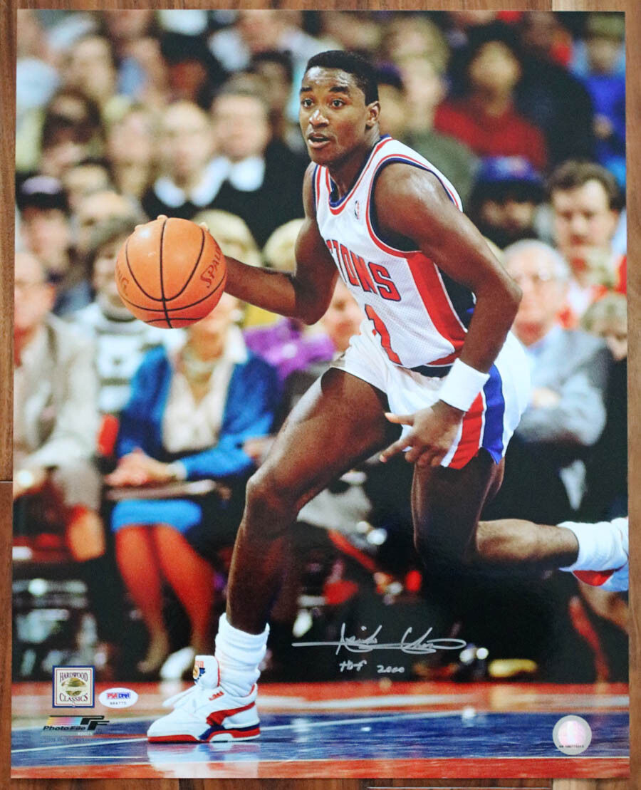 Isiah Thomas SIGNED 16x20 Photo Poster painting + HOF 2000 Detroit Pistons PSA/DNA AUTOGRAPHED