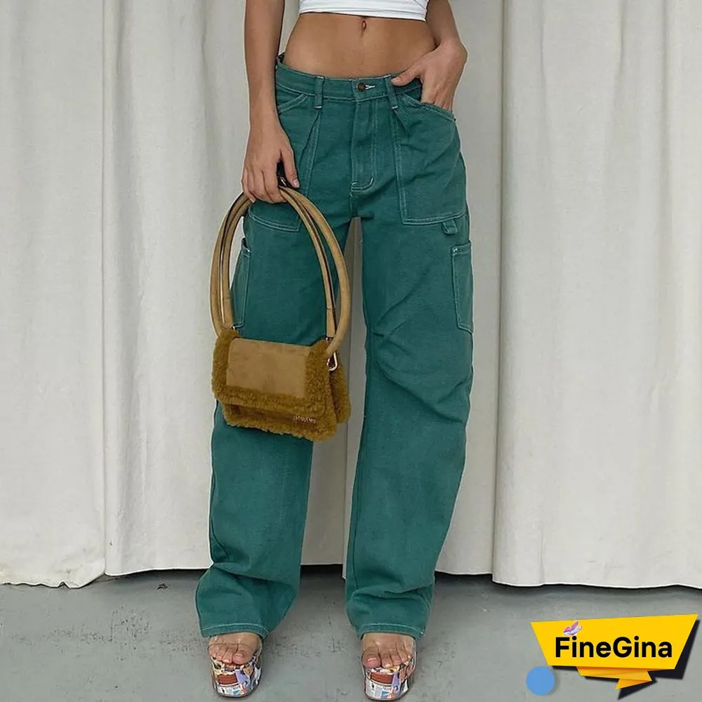 Casual Everyday Solid Color Trousers