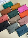 Minimalist Lychee-Grain Envelope Leather Card Holder