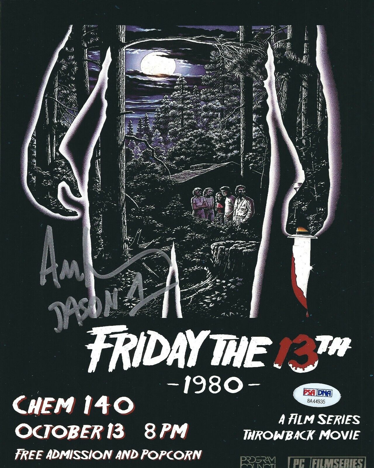 Ari Lehman Signed Jason Voorhees:Friday The 13th 8x10 Photo Poster painting Jason 1