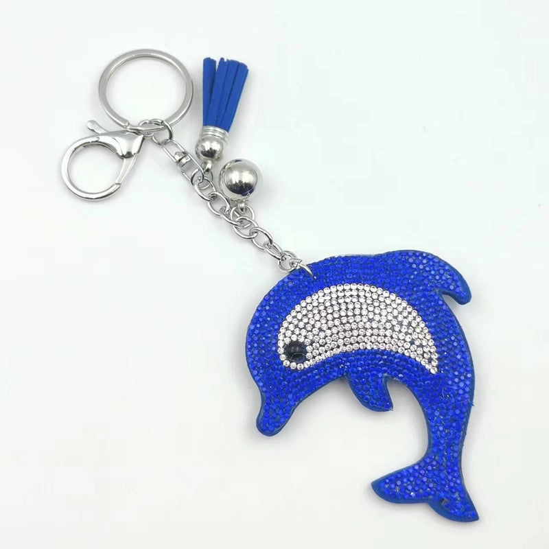 Beach Dolphin Flannel Unisex Keychain