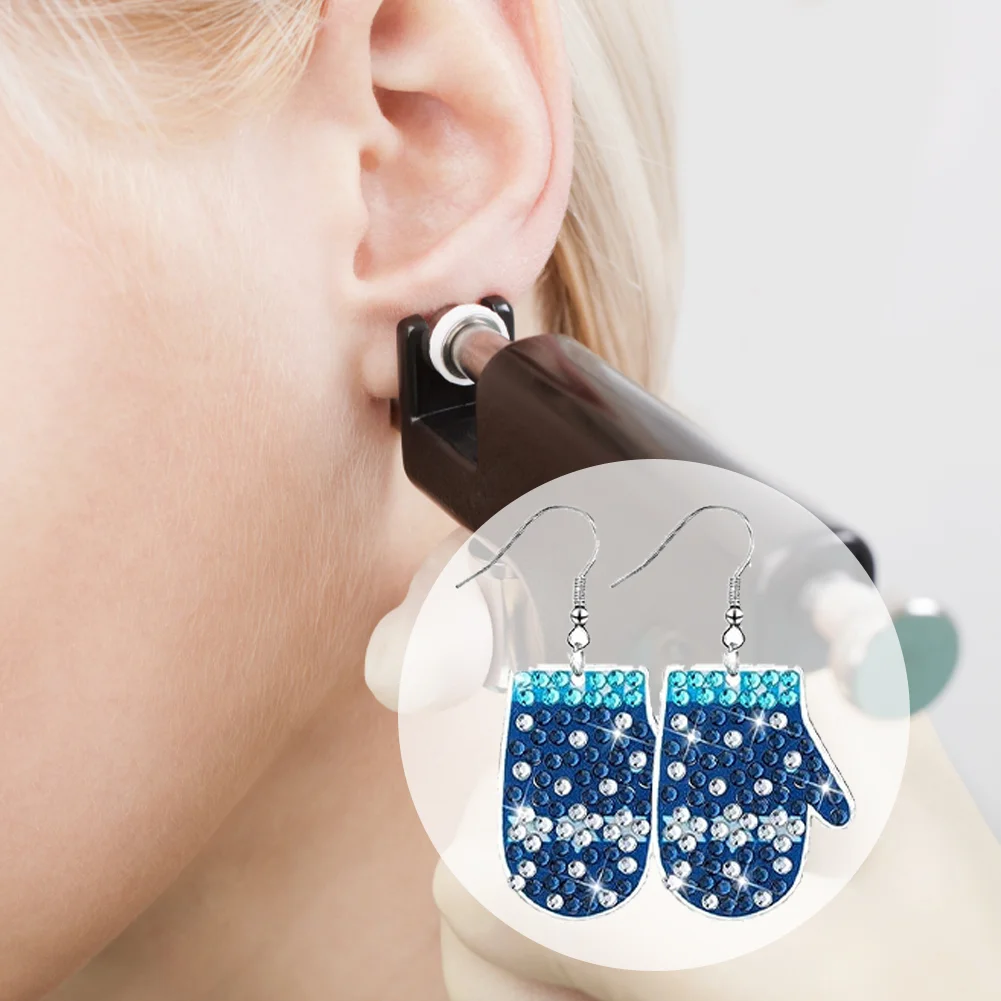 9 Pairs Christmas Series Double Sided Diamond Painting Earrings for Women Girl Jewelry Crafting