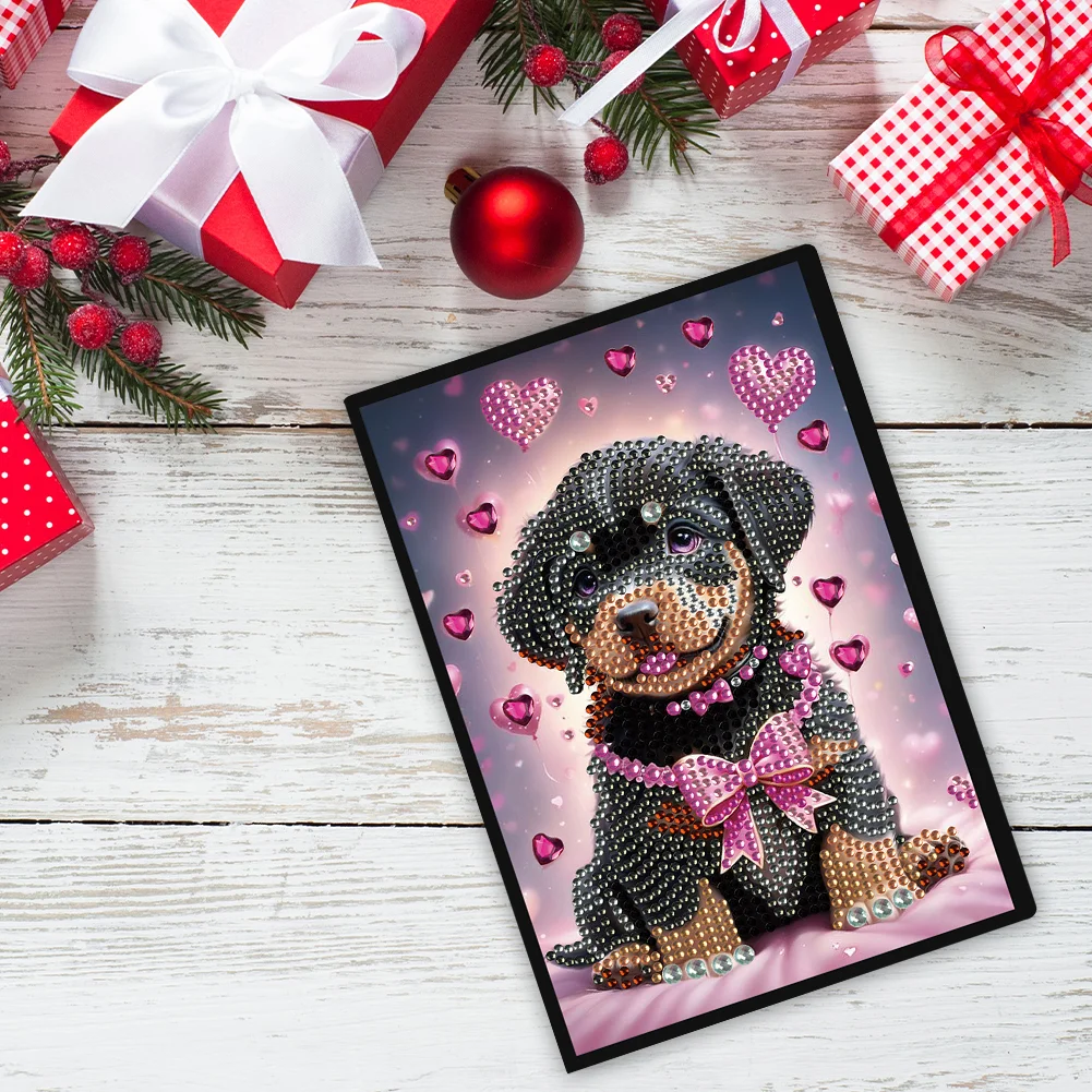 Puppy Special Shaped A5 5D DIY Diamond Art Painting Notebook Kit for Friends