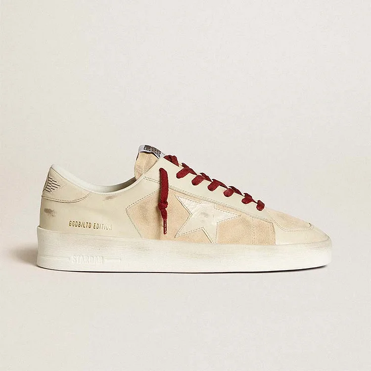 Golden Goose Stardan LTD de ante con estrella y refuerzo del talón de charol blanco