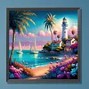 Strandleuchtturm - runder Bohrer Diamond Painting - 30*30cm
