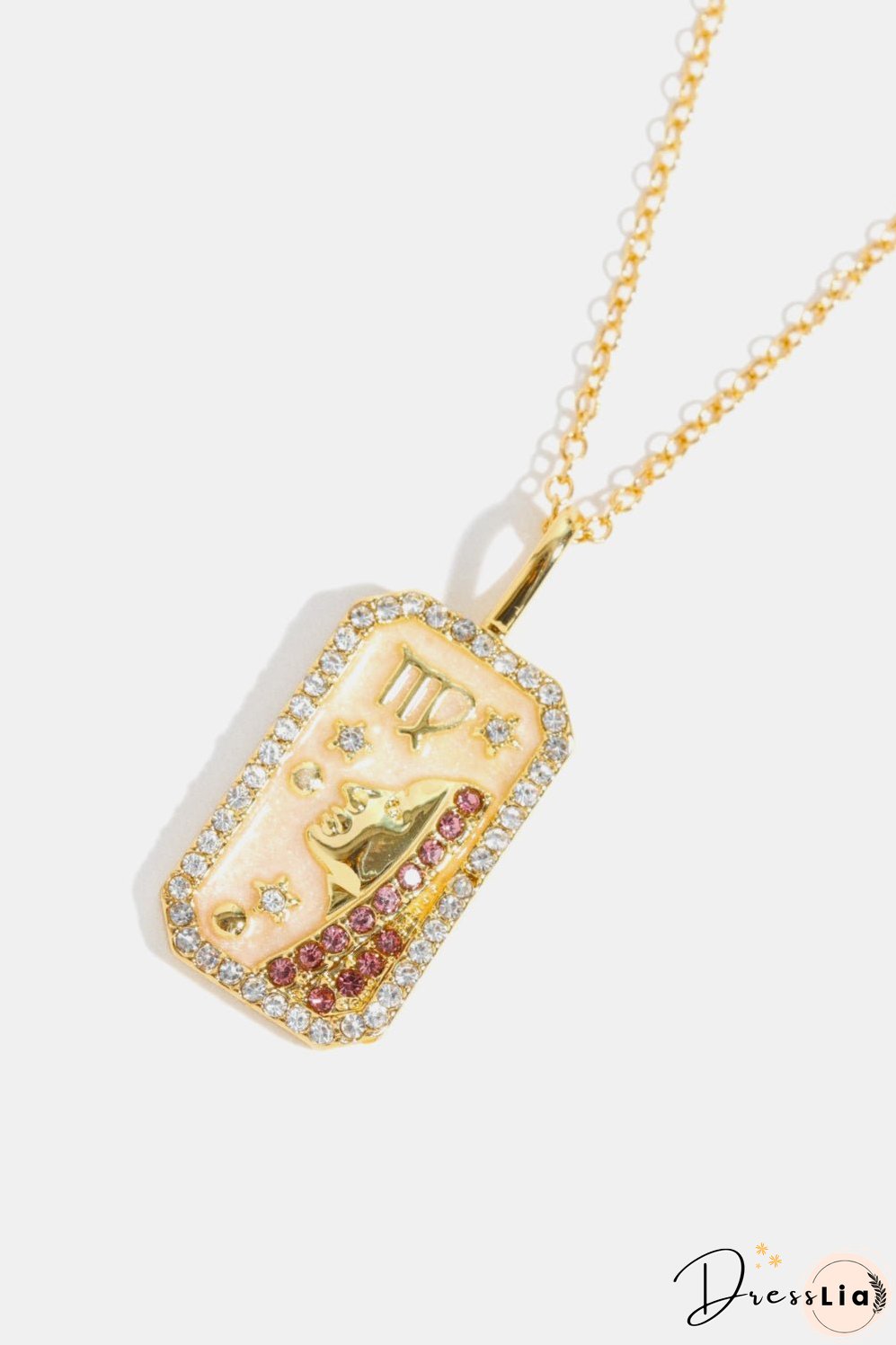 Rhinestone Constellation Pendant Copper Necklace