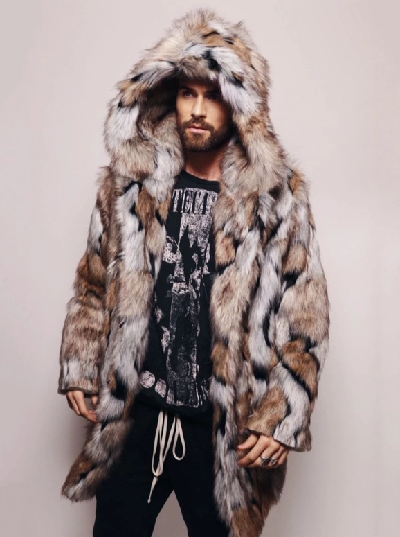 Men's Faux Fox Fur Coat