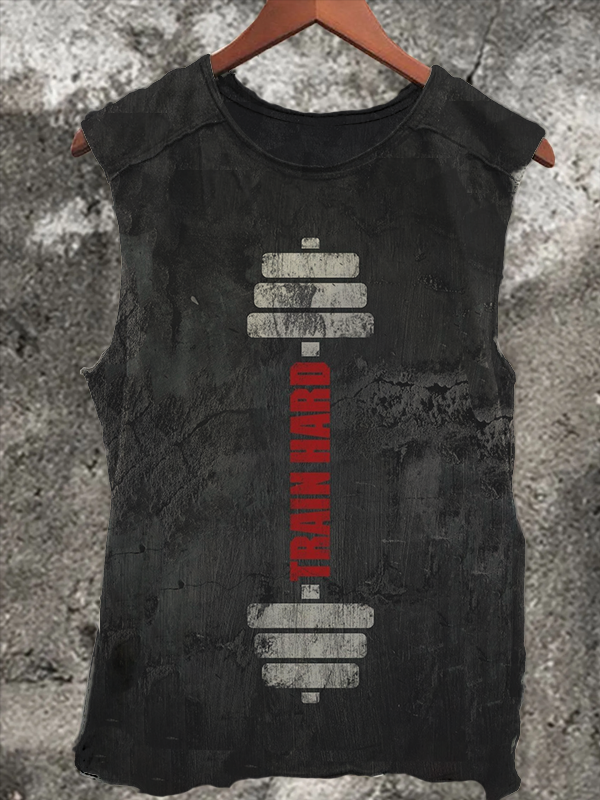 Men's Train Hard Art Print Tank Top