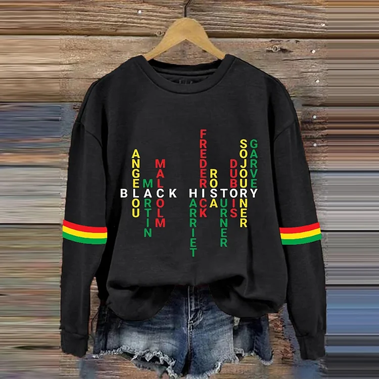 VChics Women'S Black History Month Printed Casual Sweatshirt