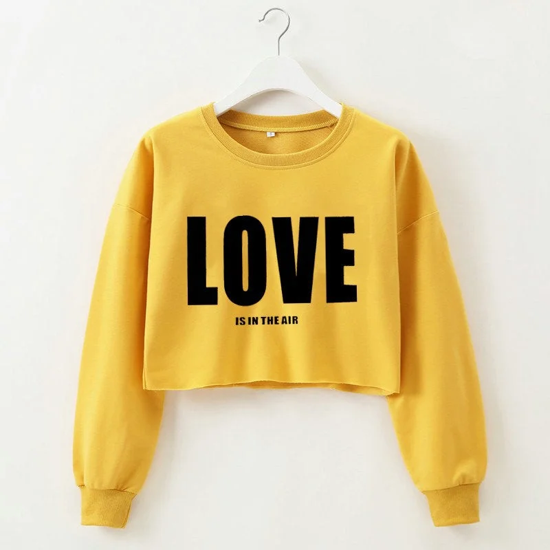 Valentine's Day Love Printed Round Neck Long Sleeves Sweatshirt