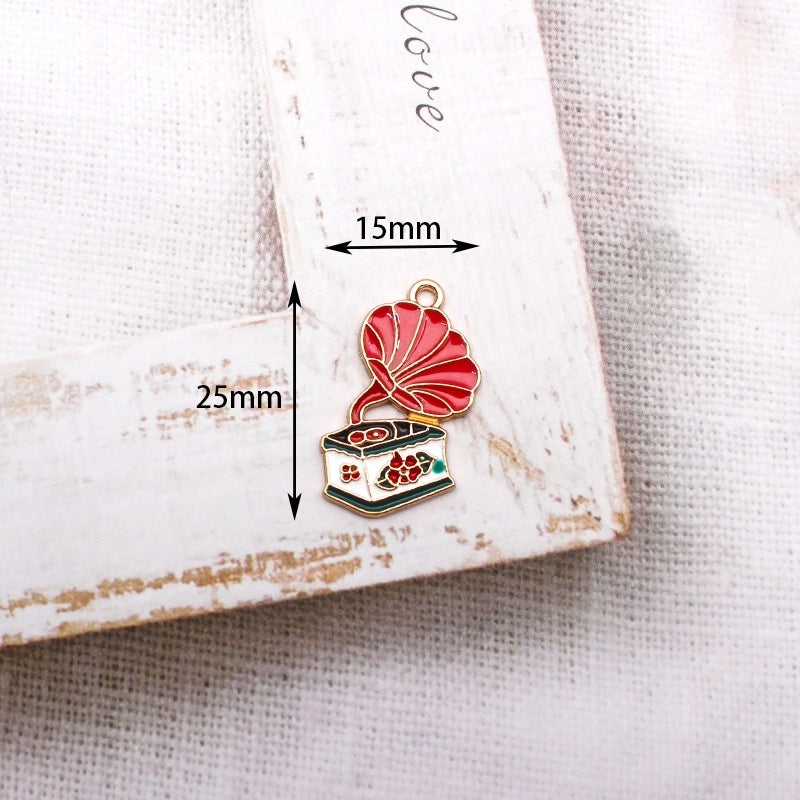 10 Pieces Retro Nostalgic Style Alloy Oil Drop DIY Jewelry Accessories 80 90 S Feeling Bicycle Sewing Machine Camera Pendant