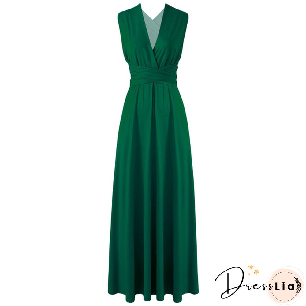 Women's Chic Wrap Maxi Dress Multi Way Wear Party Wedding Bridesmaid Dresses Evening Cocktail Long Prom Gown